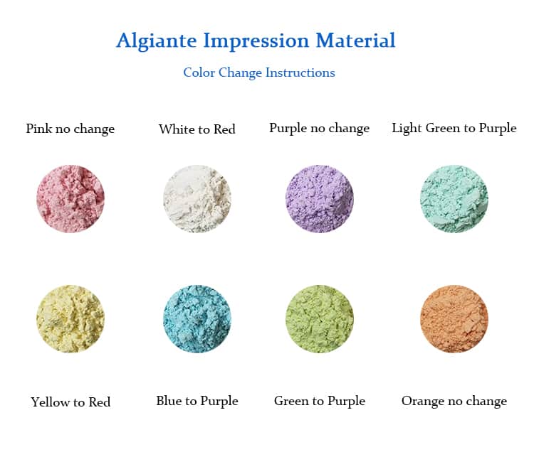 Algiante Impression Material Color Change Instructions